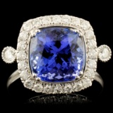 14K Gold 3.55ct Tanzanite & 0.42ctw Diamond Ring