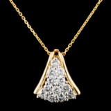 14K Gold 0.62ctw Diamond Pendant