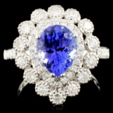 18K Gold 1.95ct Tanzanite & 0.87ctw Diamond Ring