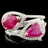 14K Gold 3.24ctw Ruby & 0.32ctw Diamond Ring