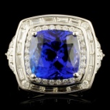 18K Gold 6.20ct Tanzanite & 1.78ctw Diamond Ring