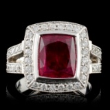 14K Yellow Gold 3.48ct Rubellite & 1.41ct Diamond