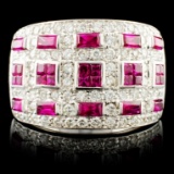 18K Gold 2.31ct Ruby & 0.99ctw Diamond Ring