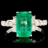 18K Gold 2.22ct Emerald & 0.61ctw Diamond Ring