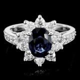 14K Gold 2.00ct Sapphire & 1.00ctw Diamond Ring