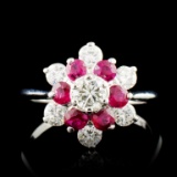 14K Gold 0.38ct Ruby & 0.56ctw Diamond Ring