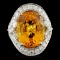 18K Gold 13.16ct Sapphire & 1.76ctw Diamond Ring