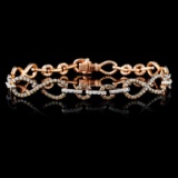 14K Rose Gold 1.69ctw Fancy Color Diamond Bracelet
