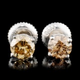 14K Gold 0.88ctw Diamond Earrings