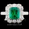 18K Gold 2.39ct Emerald & 1.43ct Diamond Ring