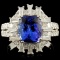 18K Gold 3.59ct Tanzanite & 1.05ctw Diamond Ring