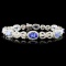 14K Gold 5.52ctw Tanzanite & 4.38ctw Diamond Brace