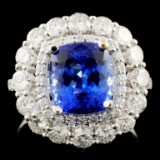 18K Gold 3.53ct Tanzanite 1.74ctw Diamond Ring