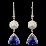 14K Gold 7.42ctw Tanzanite & 1.05ctw Diamond Earri