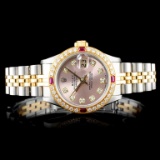 Rolex DateJust 18K/SS Diamond Ladies Watch