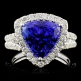 18K Gold 5.40ct Tanzanite & 1.10ct Diamond Ring