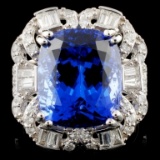 18K White Gold 10.25ct Tanzanite & 1.23ctw Diamond