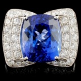 18K White Gold 6.95ct Tanzanite & 1.27ctw Diamond