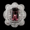 18K Gold 8.62ct Tourmaline & 4.56ctw Diamond Ring