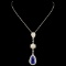 18K Gold 2.96ct Tanzanite & 0.59ctw Diamond Pendan