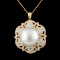 18K Gold 14.00MM Pearl & 2.26ctw Diamond Pendant