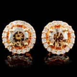 14K Gold 1.19ctw Diamond Earrings