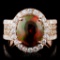 14K Gold 2.31ct Opal & 1.77ct Fancy Diamond Ring