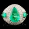 18K Gold 5.07ct Emerald & 2.52ctw Diamond Ring