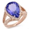 14K Rose Gold 7.00ct Tanzanite & 1.15ct Diamond Ri