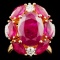 14K Gold 8.64ct Ruby & 0.48ctw Diamond Ring