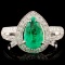 18K Gold 1.24ct Emerald & 0.47ctw Diamond Ring