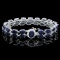 14k Gold 50.00ct Sapphire & 0.55ct Diam Bracelet