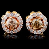 14K Gold 0.63ctw Fancy Diamond Earrings