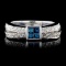 14K White Gold 0.64ctw Fancy Color Diamond Ring