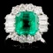 18K W Gold 2.80ct Emerald & 1.00ctw Diamond Ring