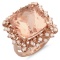 14K Gold 15.00ct Morganite & 0.75ct Diamond Ring