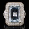 14K White Gold 7.64ct Aquamarine & 1.25ctw Diamond