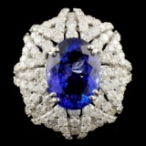 18K Gold 8.04ct Tanzanite & 3.97ctw Diamond Ring