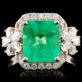 18K Gold 2.60ct Emerald & 0.77ctw Diamond Ring