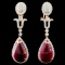 14K Gold 13.31ctw Ruby & 2.23ctw Diamond Earrings