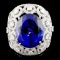 18K Gold 15.49ct Tanzanite & 2.68ctw Diamond Ring