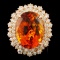 14K Gold 13.82ct Citrine & 2.30ctw Diamond Ring