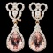 14K Gold 6.86ct Morganite & 1.30ctw Diamond Earrin