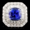 18K Gold 7.60ct Tanzanite & 3.33ctw Diamond Ring