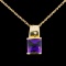 14k Gold 30.00ct Sapphire & 1.00ct Diamond Neckla