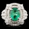14K Gold 1.26ct Emerald & 1.28ctw Diamond Ring
