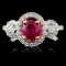 18K White Gold 0.98ct Ruby & 0.50ct Diamond Ring