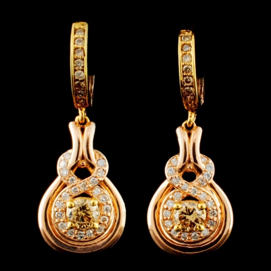 14K Gold 0.61ctw Diamond Earrings