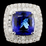 18K Gold 17.88ct Tanzanite & 4.24ctw Diamond Ring