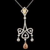 18K Gold 2.18ctw Fancy Diamond Pendant